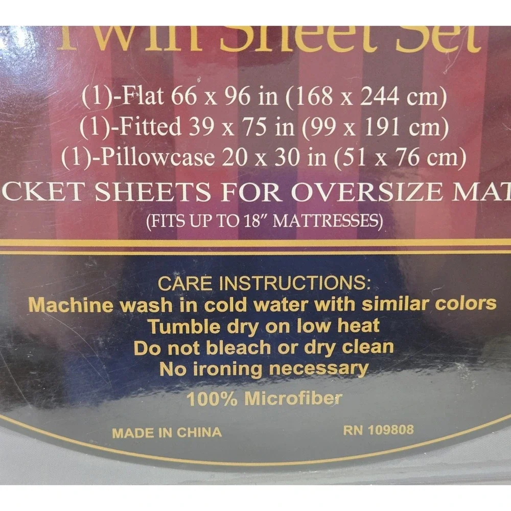 Vanessa Collection 1500 Supreme Microfiber Twin Sheet Set 18